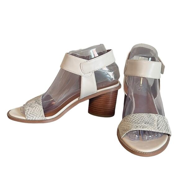 FRANCO SARTO Bask‎ Natural Adjustable Ankle Strap Sandals Women's Size 7 - Picture 1 of 10